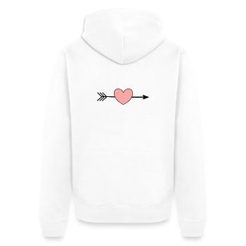 rosa Herz Pfeil Herzen Geschenk Valentinstag - Unisex Premium Bio Zip Hoodie - Weiß - Hinten - Thijin (182cm)