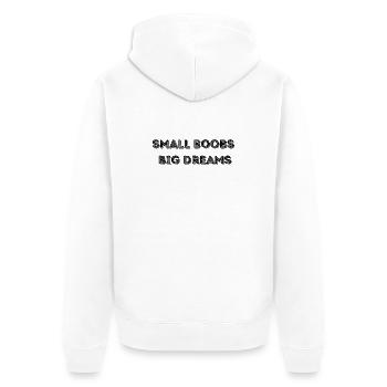 Small, big dreams - Unisex Premium Organic Zip Hoodie - white - Back - Thijin (182cm)