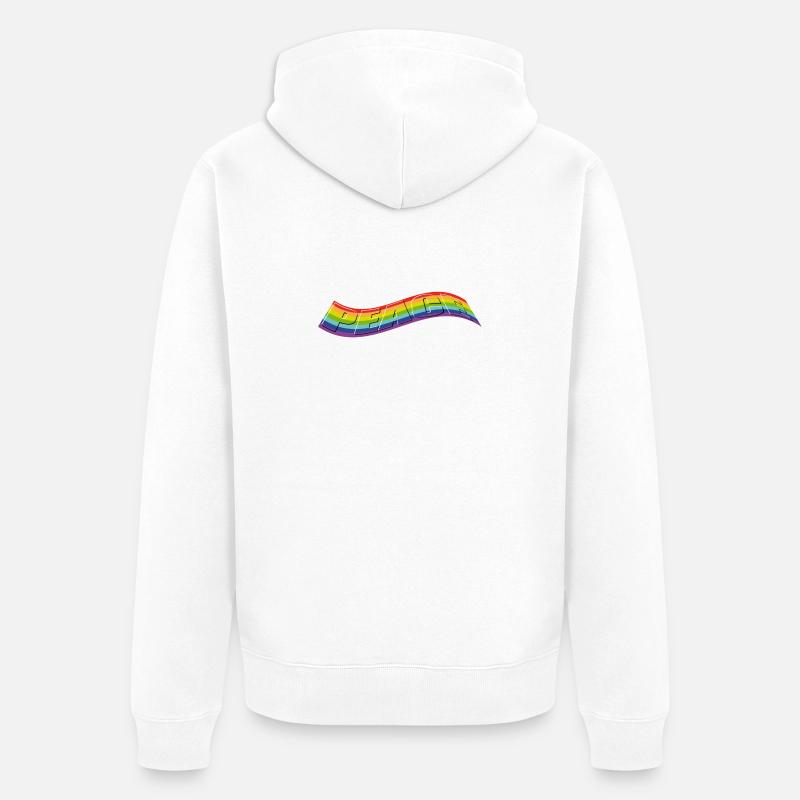 Revendication de PEACE dans Rainbow - Veste à capuche bio Premium Unisexe - blanc