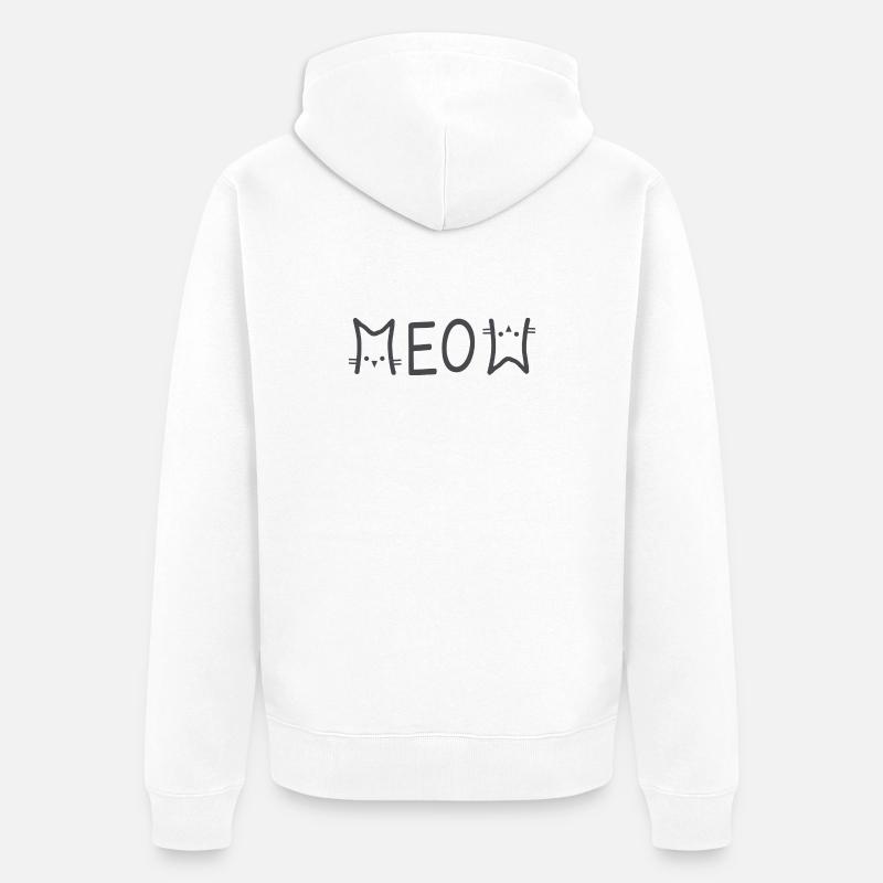 Meow chat chat chat amoureux - Veste à capuche bio Premium Unisexe - blanc
