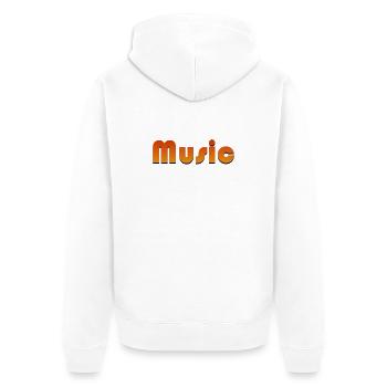 MUSIK - Unisex Premium Bio Zip Hoodie - Weiß - Hinten - Thijin (182cm)