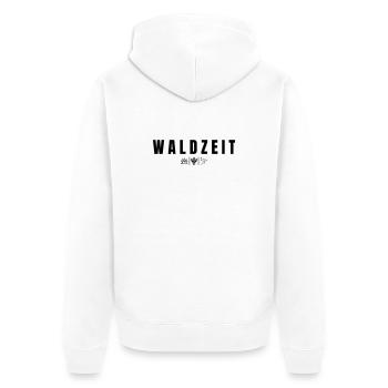 Waldzeit - Unisex Premium Bio Zip Hoodie - Weiß - Hinten - Thijin (182cm)