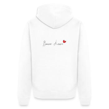 NOËL. ANNEE. ANNIVERSAIRE. RETRAITE. PAPA. MAMAM. - Veste à capuche bio Premium Unisexe - blanc - Dos - Thijin (182cm)