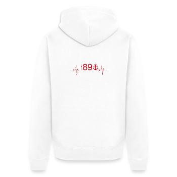 Düsseldorf Fans - Unisex Premium Bio Zip Hoodie - Weiß - Hinten - Thijin (182cm)