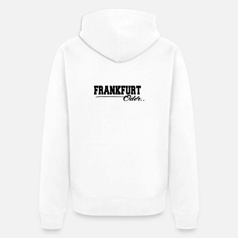 Frankfurt Oder Schriftzug - Unisex Premium Bio Zip Hoodie - Weiß