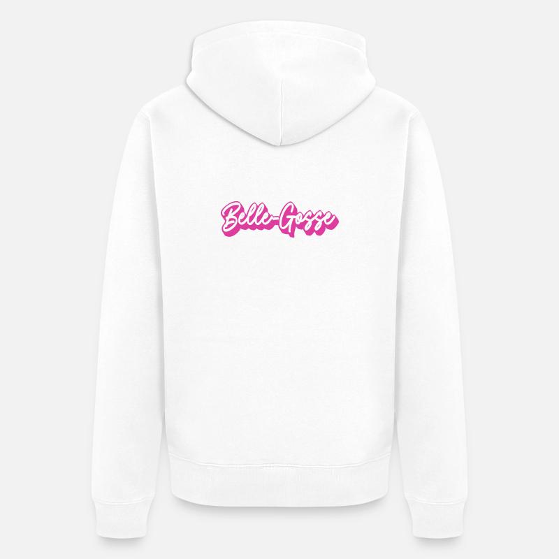 Belle Gosse Script Rose - Veste à capuche bio Premium Unisexe - blanc