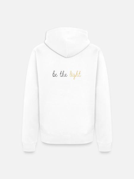 Be The Light! - Unisex Premium Bio Zip Hoodie - Weiß