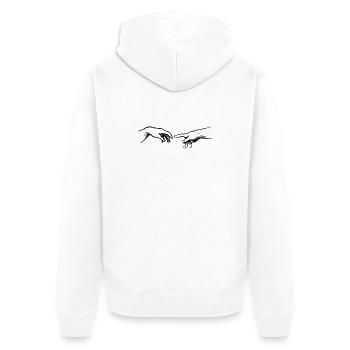 Le motif de la connexion à Dieu de Michel-Ange - Veste à capuche bio Premium Unisexe - blanc - Dos - Thijin (182cm)