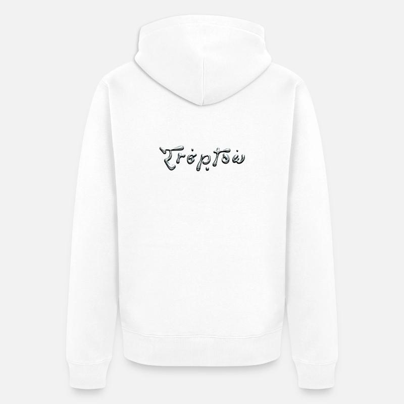 Typographie Treptow Liquid Chrome - Veste à capuche bio Premium Unisexe - blanc