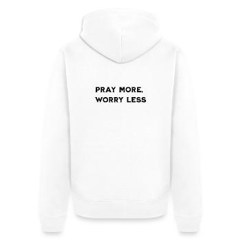 Abstrakt Farbexplosion Kunstdesign - Unisex Premium Bio Zip Hoodie - Weiß - Hinten - Thijin (182cm)
