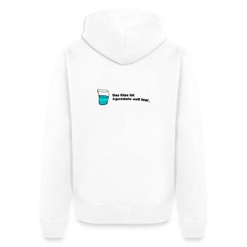 Glass fully empty - Unisex Premium Organic Zip Hoodie - white - Back - Thijin (182cm)
