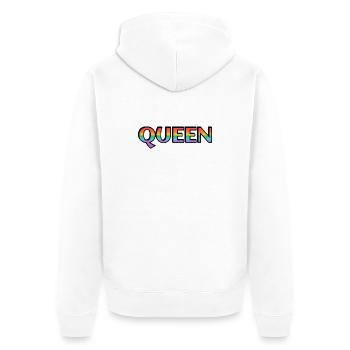 QUEEN RAINBOW - Unisex Premium Organic Zip Hoodie - white - Back - Thijin (182cm)