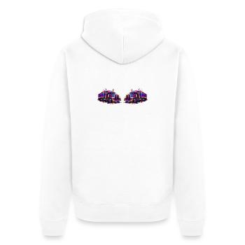 Neon Trucks - Unisex Premium Organic Zip Hoodie - white - Back - Thijin (182cm)
