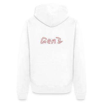 GenZ Graffiti Rot - Unisex Premium Bio Zip Hoodie - Weiß - Hinten - Thijin (182cm)