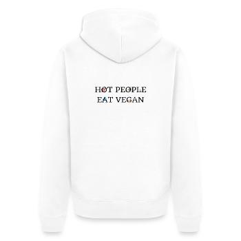 Les personnes sexy mangent végane - Veste à capuche bio Premium Unisexe - blanc - Dos - Thijin (182cm)
