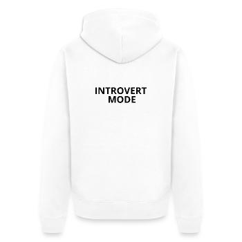 INTROVERT MODE – Minimal Unisex Apparel - Unisex Premium Organic Zip Hoodie - white - Back - Thijin (182cm)