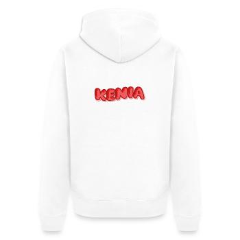 Kenia - Unisex Premium Bio Zip Hoodie - Weiß - Hinten - Thijin (182cm)