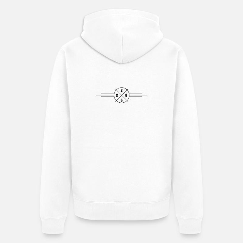Année 2026 - Veste à capuche bio Premium Unisexe - blanc