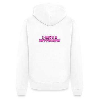 I have boyfriend! - Unisex Premium Organic Zip Hoodie - white - Back - Thijin (182cm)