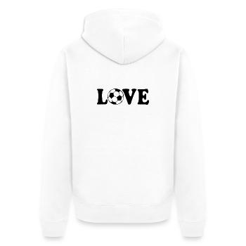 Ich liebe Fußball Fußballer  - Unisex Premium Bio Zip Hoodie - Weiß - Hinten - Thijin (182cm)