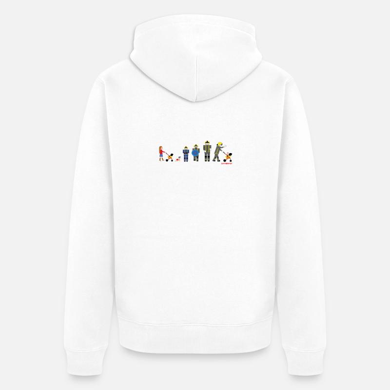 De la poussette au pompier - Veste à capuche bio Premium Unisexe - blanc