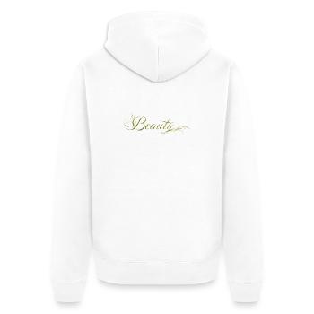 Beauté Lettres, Design de la nature - Veste à capuche bio Premium Unisexe - blanc - Dos - Thijin (182cm)
