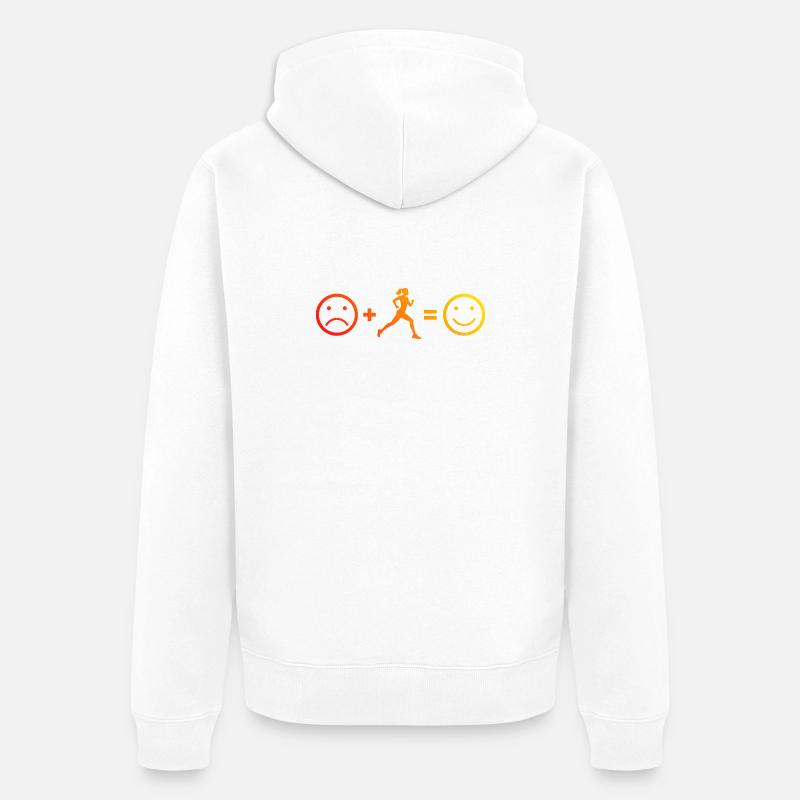 Geschenkidee für eine Running mit Running - Unisex Premium Bio Zip Hoodie - Weiß