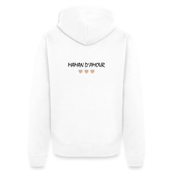 Maman d'amour - Veste à capuche bio Premium Unisexe - blanc - Dos - Thijin (182cm)