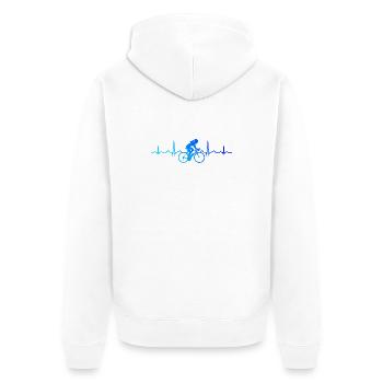 Idée cadeau de cyclisme sur route pour un cycliste de route - Veste à capuche bio Premium Unisexe - blanc - Dos - Thijin (182cm)