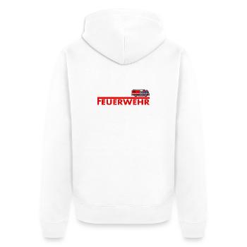 Feuerwehr Geschenkidee - Unisex Premium Bio Zip Hoodie - Weiß - Hinten - Thijin (182cm)