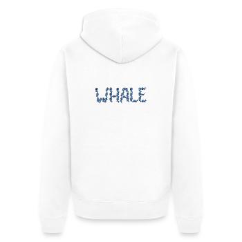Whale typography - Unisex Premium Organic Zip Hoodie - white - Back - Thijin (182cm)