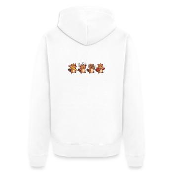 Lernbiber Quartett - Unisex Premium Bio Zip Hoodie - Weiß - Hinten - Thijin (182cm)