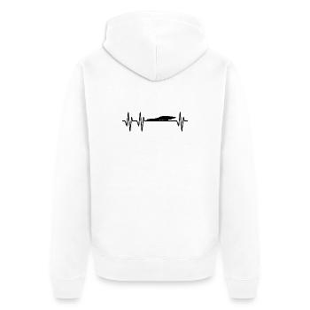 Alligator Heartbeat - Unisex Premium Organic Zip Hoodie - white - Back - Thijin (182cm)