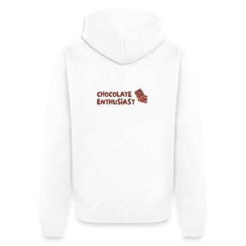 Schokoladen Enthusiast - Unisex Premium Bio Zip Hoodie - Weiß - Hinten - Thijin (182cm)