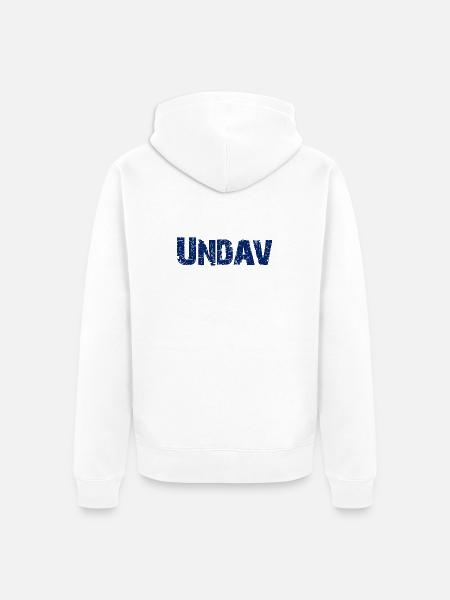 UNDAV German Soccer Star - Unisex Premium Organic Zip Hoodie - white