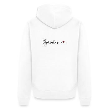 Sprinter - Unisex Premium Bio Zip Hoodie - Weiß - Hinten - Thijin (182cm)