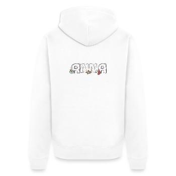 Anna Weihnachten  - Unisex Premium Bio Zip Hoodie - Weiß - Hinten - Thijin (182cm)
