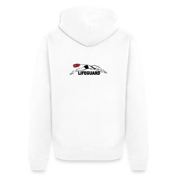 Lifeguard sauveteur aquatique - Veste à capuche bio Premium Unisexe - blanc - Dos - Thijin (182cm)