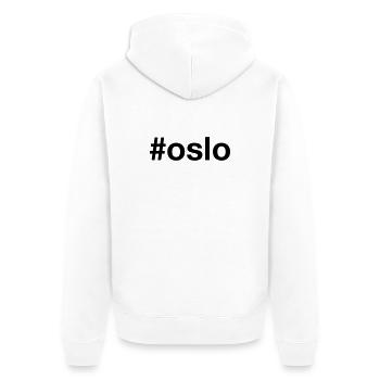 OSLO Hashtag - Norwegen - Norvège - Norge - Veste à capuche bio Premium Unisexe - blanc - Dos - Thijin (182cm)