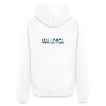 Bannière de lettrage de Majorque - Dream of Mallorca - Veste à capuche bio Premium Unisexe - blanc - Dos - Thijin (182cm)