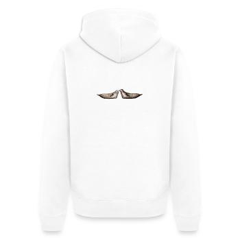 Grau Siegel - Grau Siegel - grau Phoques - Unisex Premium Bio Zip Hoodie - Weiß - Hinten - Thijin (182cm)