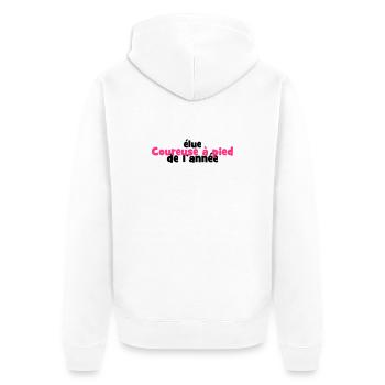 Course à Pied / Running / Jogging / Coureur - Veste à capuche bio Premium Unisexe - blanc - Dos - Thijin (182cm)