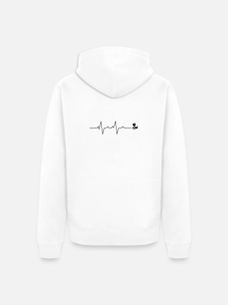 Herzschlag Biene - Unisex Premium Bio Zip Hoodie - Weiß