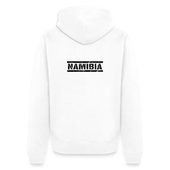 Namibia - Unisex Premium Bio Zip Hoodie - Weiß - Hinten - Thijin (182cm)