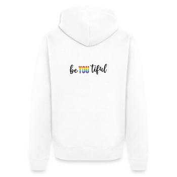 Pride Month LGBT - BeYOUTiful - Unisex Premium Organic Zip Hoodie - white - Back - Thijin (182cm)