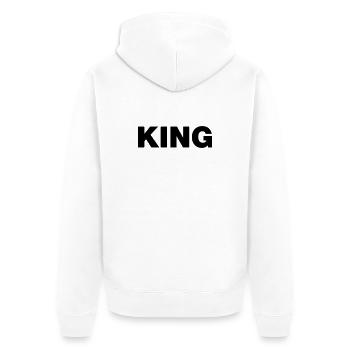 King Typo - Unisex Premium Bio Zip Hoodie - Weiß - Hinten - Thijin (182cm)