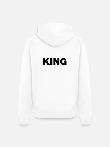 King Typo - Unisex Premium Organic Zip Hoodie - white