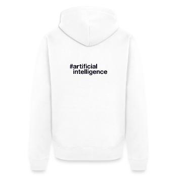 Artificial Intelligence Ki - Unisex Premium Organic Zip Hoodie - white - Back - Thijin (182cm)