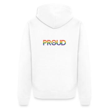 Mois de la fierté LGBT - Soyez fiers - Veste à capuche bio Premium Unisexe - blanc - Dos - Thijin (182cm)