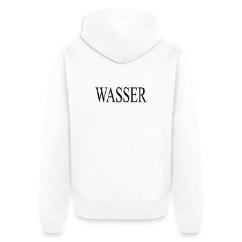 Wasser Schriftzug  - Unisex Premium Bio Zip Hoodie - Weiß - Hinten - Thijin (182cm)